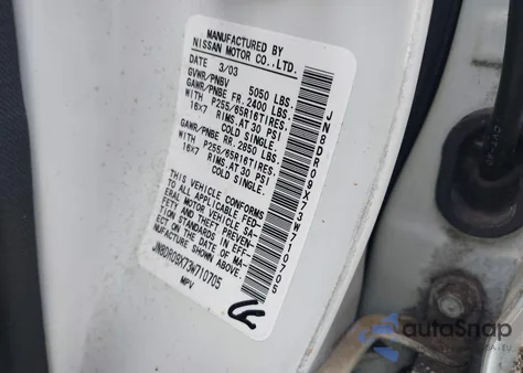 2003 Nissan Pathfinder Le/Se z USA, uszkodzony, nr VIN JN8DR09X73W710705